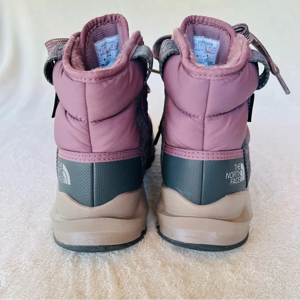 THE NORTH FACE THERMOBALL LACE UP SNOW WATERPROOF SNOW BOOTS SIZE 5 PURPLE